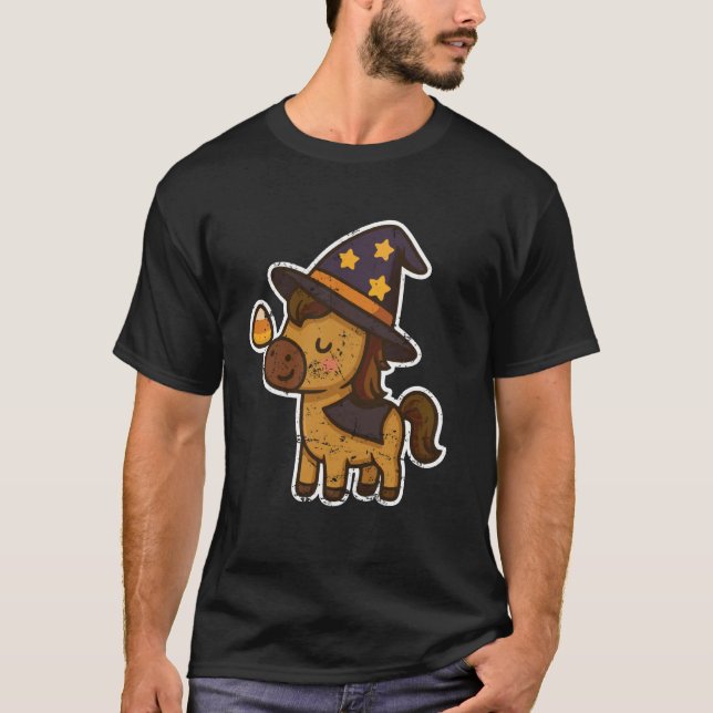 Horse Witch with Candy Corn T-Shirt (Front)