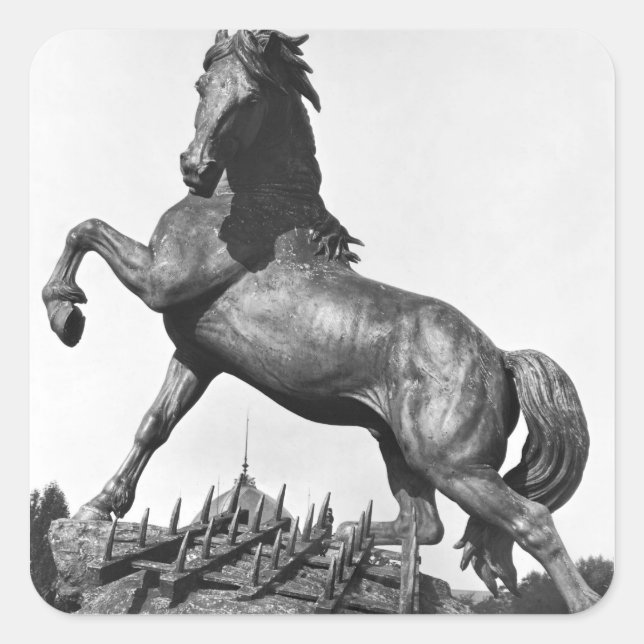 Horse with a harrow square sticker (Front)