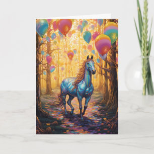 Horse With Balloons Birthday  Card