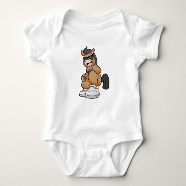 Horse with big Shoes Baby Bodysuit (Front)