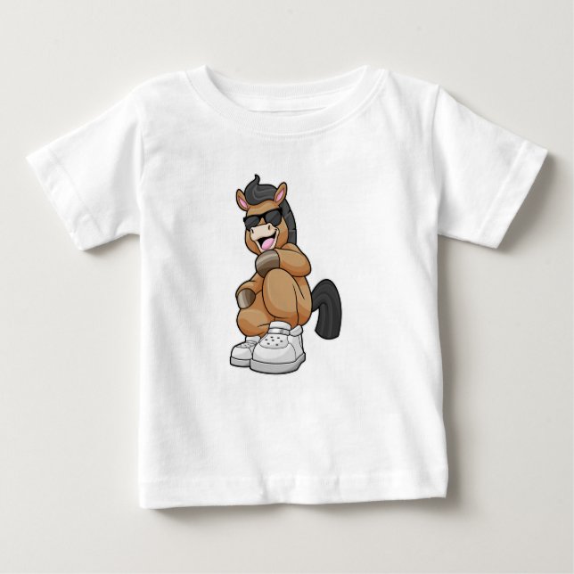 Horse with big Shoes Baby T-Shirt (Front)