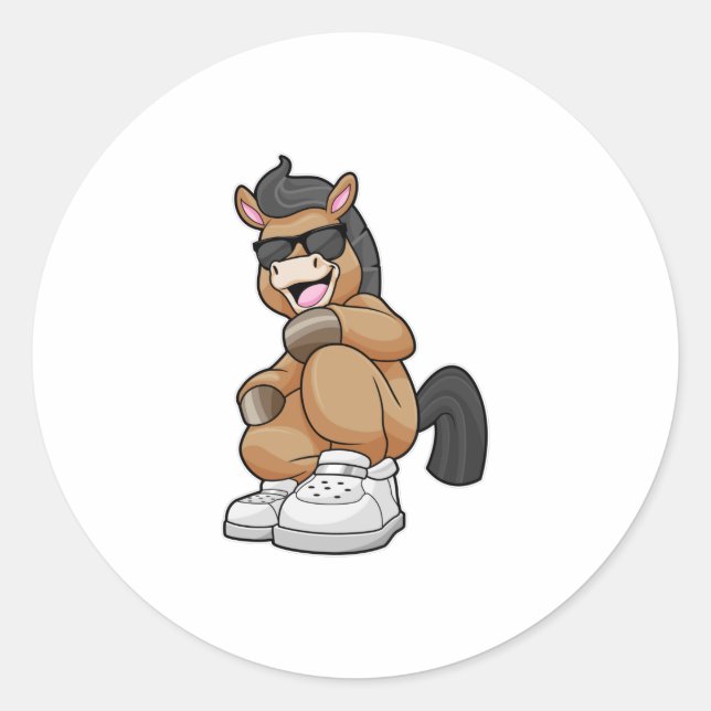 Horse with big Shoes Classic Round Sticker (Front)