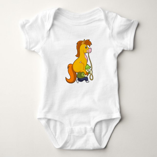 Horse with Boy.PNG Baby Bodysuit (Front)