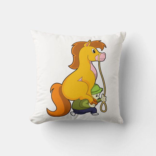 Horse with Boy.PNG Cushion (Front)