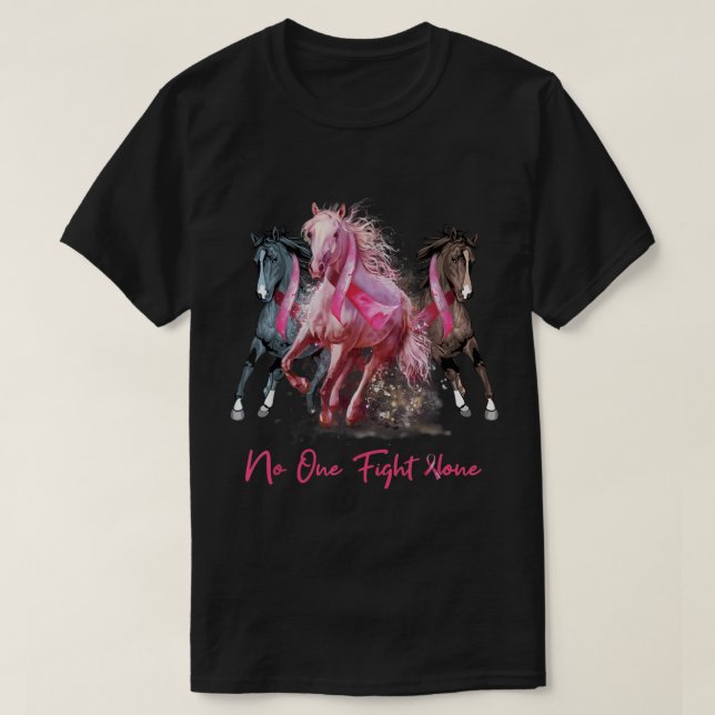 Horse With Breast Cancer Awareness Women  T-Shirt (Design Front)