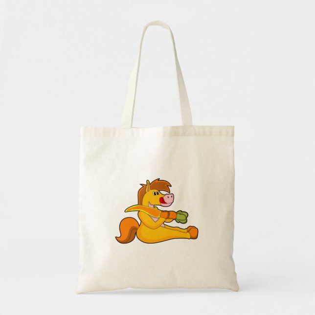 Horse with Carrot Tote Bag (Front)