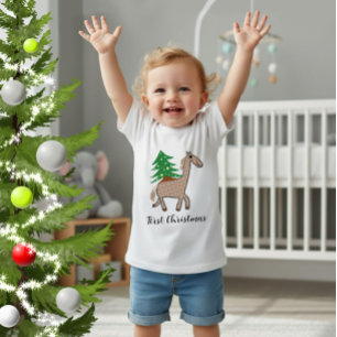 Horse with Christmas tree Baby T-Shirt