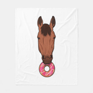 Horse with Doughnut Fleece Blanket