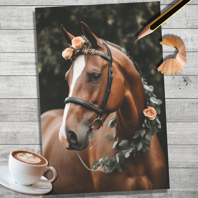 Horse with Floral Decorations 4 Decoupage Paper (Creator Uploaded)