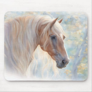 Horse with Flowing Mane Beautiful Mouse Pad