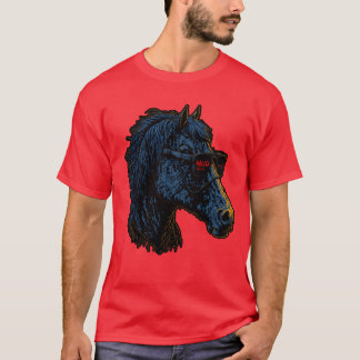 Horse with glass friends T-Shirt