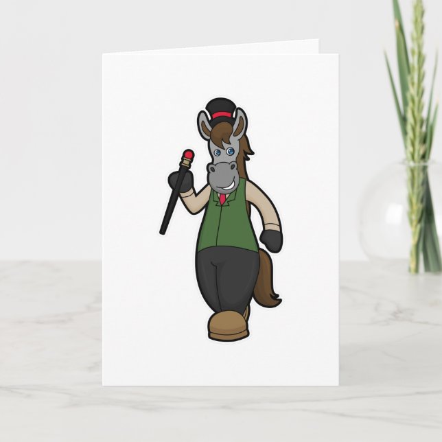 Horse with Hat & Cane Card (Front)