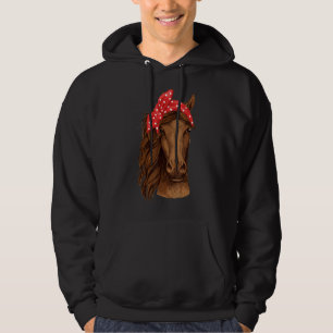 Horse With Headscarf Horse Love Riding Girls Hors Hoodie
