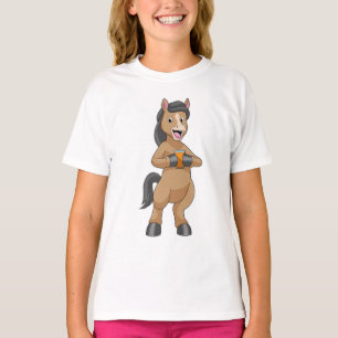 Horse with Mug of Orange juice T-Shirt