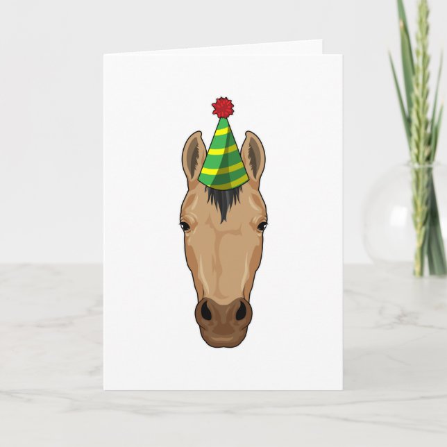 Horse with Party hat Card (Front)