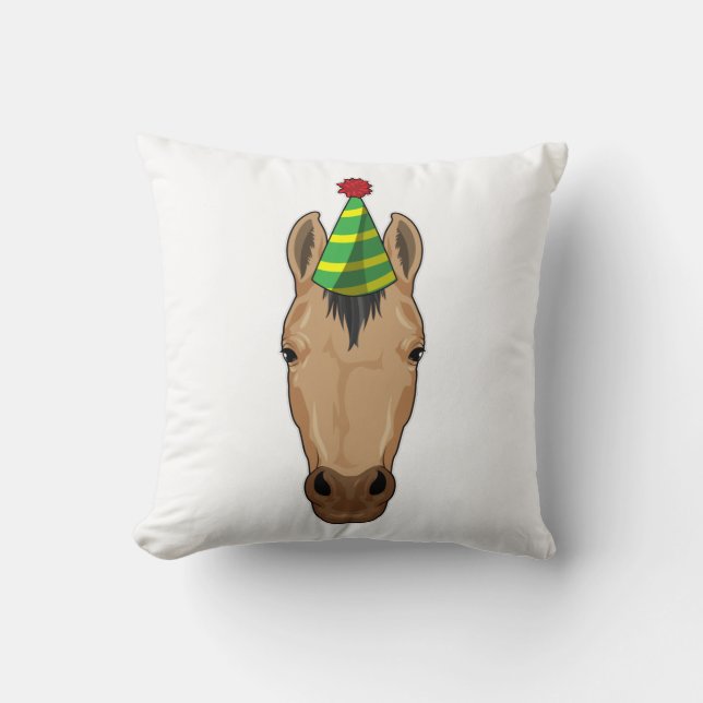 Horse with Party hat Cushion (Front)