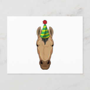 Horse with Party hat Postcard