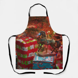 Horse with Presents  Melamine Plate Apron