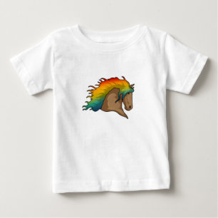 Horse with Rainbow Hairs Baby T-Shirt