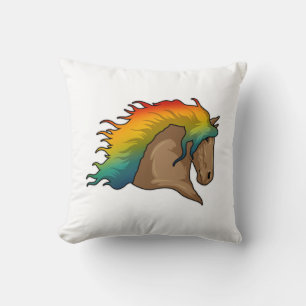 Horse with Rainbow Hairs Cushion