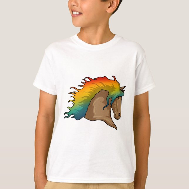 Horse with Rainbow Hairs T-Shirt (Front)