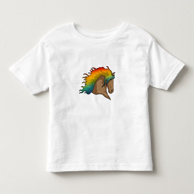 Horse with Rainbow Hairs Toddler T-Shirt (Front)