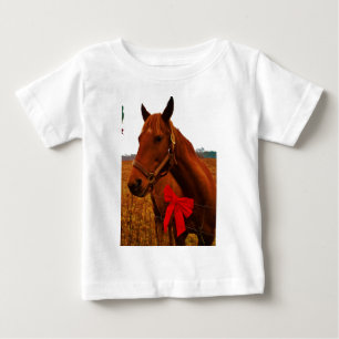 Horse with Red Bow Baby T-Shirt