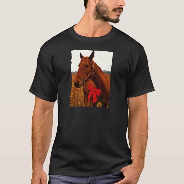 Horse with Red Bow T-Shirt (Front)