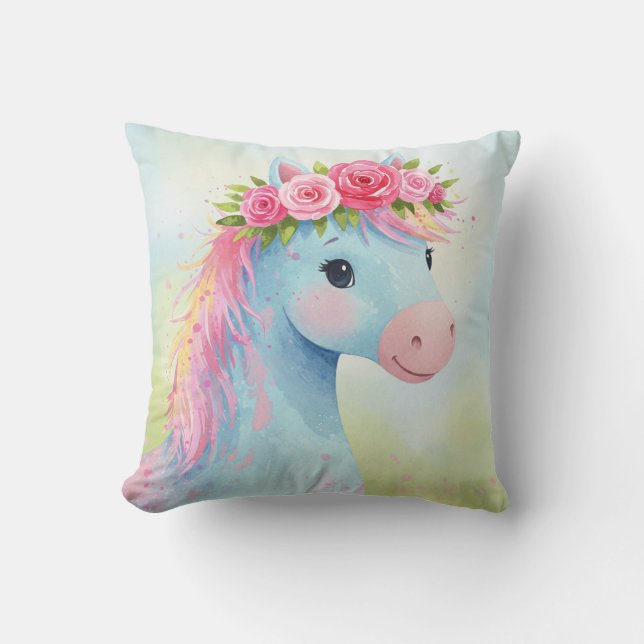 Horse with rose crown cushion (Front)