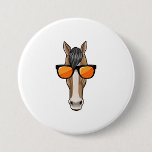 Horse with Sunglasses 7.5 Cm Round Badge
