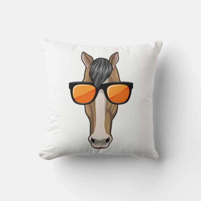 Horse with Sunglasses Cushion (Front)