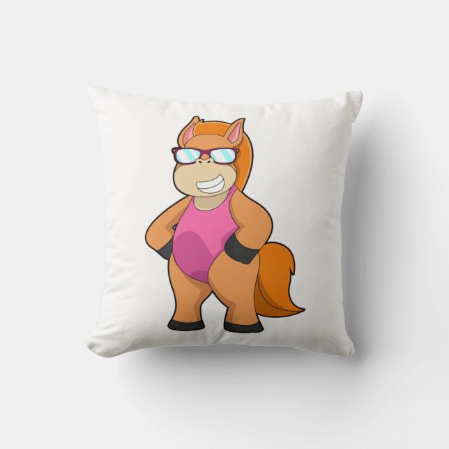 Horse with Sunglasses Cushion (Front)