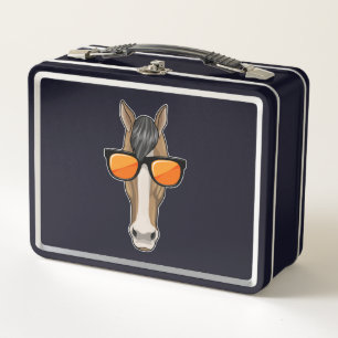 Horse with Sunglasses Metal Lunch Box