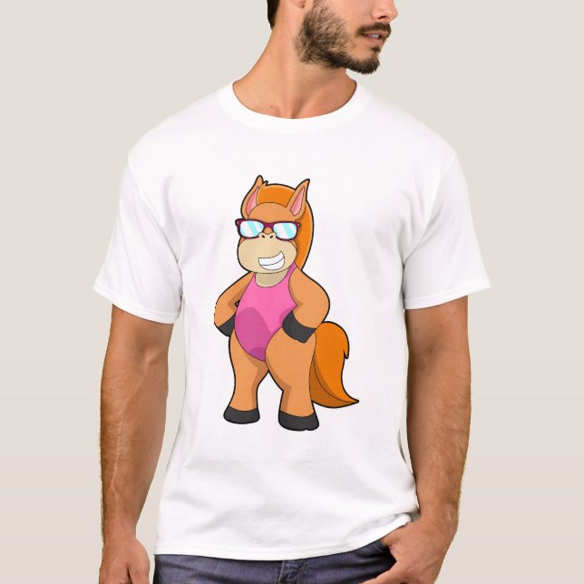 Horse with Sunglasses T-Shirt (Front)