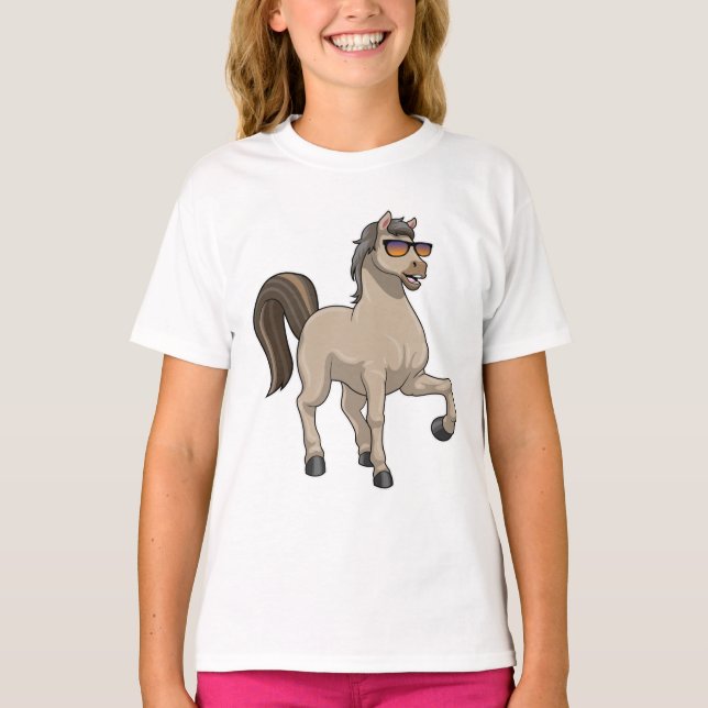 Horse with Sunglasses T-Shirt (Front)