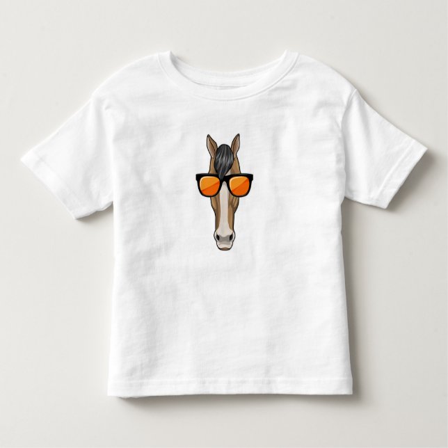 Horse with Sunglasses Toddler T-Shirt (Front)