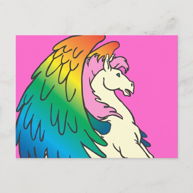 Horse with the Rainbow Wings Postcard (Front)