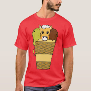 Horse with Waffle Ice Cream T-Shirt