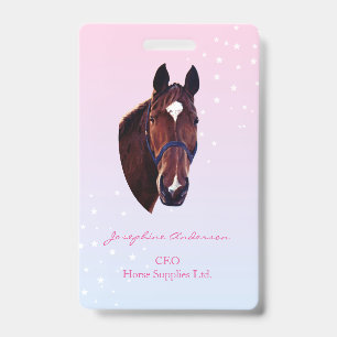 Horse with White Star ID Badge