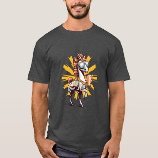 Horse Withrophy Wearing Sunglasses Equestrian funn T-Shirt