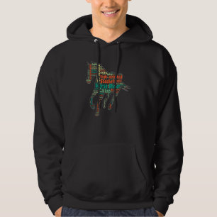 Horse Word Cloud Barrel Racing Rodeo Horse Racer Hoodie
