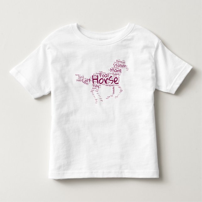 Horse Word Cloud Girls Shirt – Inspirational Horse (Front)