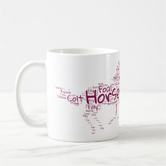 Horse Word Cloud Mug – Cute Equestrian Horse Lover