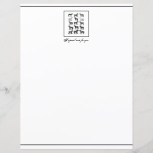 Horse Writing Paper Black and White