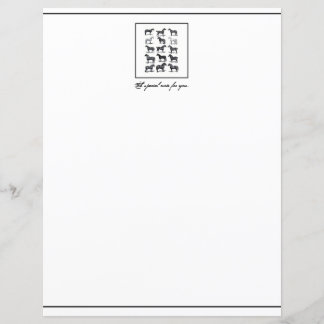 Horse Writing Paper Black and White