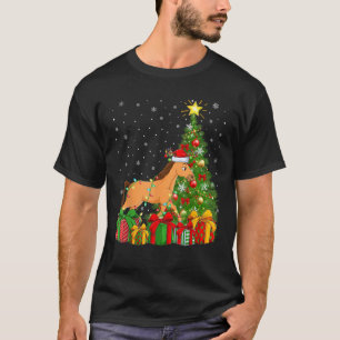 Horse Xmas Tree Lighting Santa Hat Horse Christmas T-Shirt