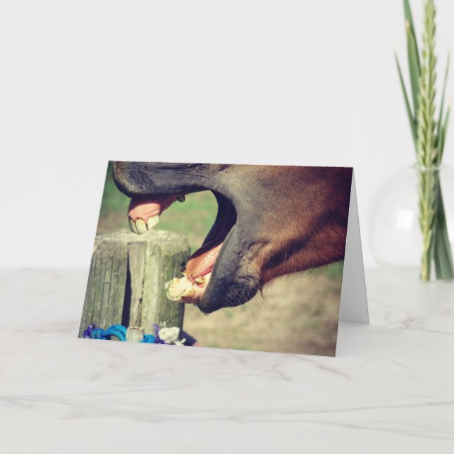 Horse Yawn, Father's Day Card (Front)