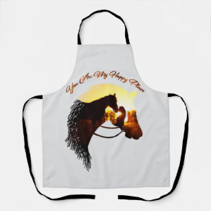 Horse You Are My Happy Place Horse Lover Female Apron