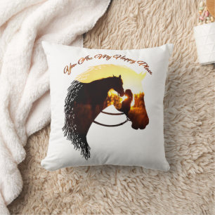 Horse You Are My Happy Place Horse Lover Female Cushion