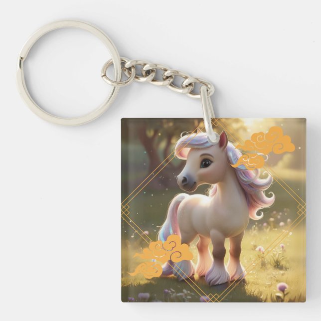 Horse Zodiac Sign  Key Ring (Front)